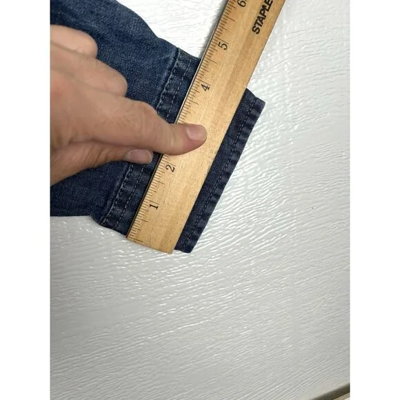 Wrangler Denim Shirt Adult Large Blue Denim - Picture 14 of 16